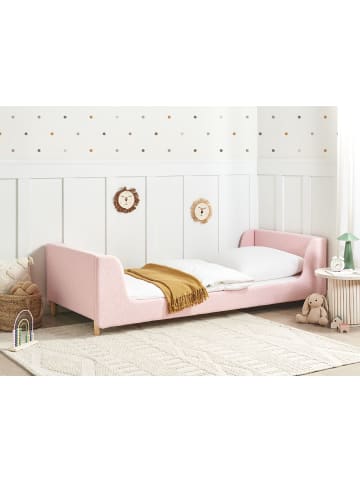 Beliani 2-tlg Einzelbett LAYE in Rosa/Braun