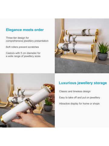 Intirilife Armbandständer Uhrenhalter Schmuckständer Uhrenständer in Weiß