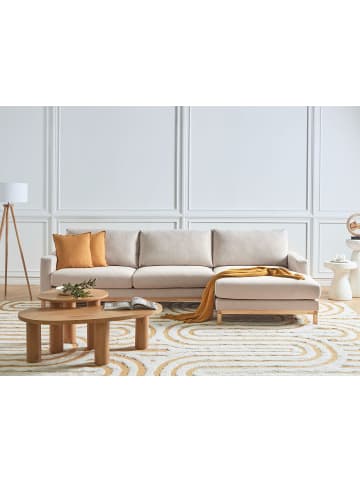 Beliani Ecksofa SIGGARD in Beige/Braun - (W) 293 x (H) 92 x (L) 168 cm linksseitig