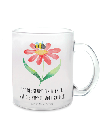Becher Hummel Blume mit Spruch in Transparent