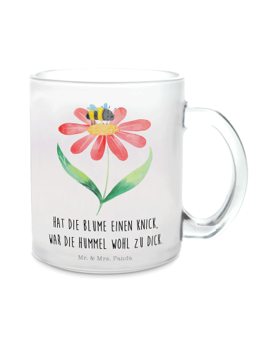 Mr. & Mrs. Panda Teetasse Hummel Blume mit Spruch in Transparent