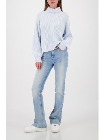 monari Langarm-Strickpullover mit Seitenschlitzen in ice blue