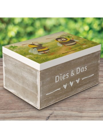Mr. & Mrs. Panda Erinnerungsbox Hummeln Kleeblatt Design ohne Sp... in Weiß