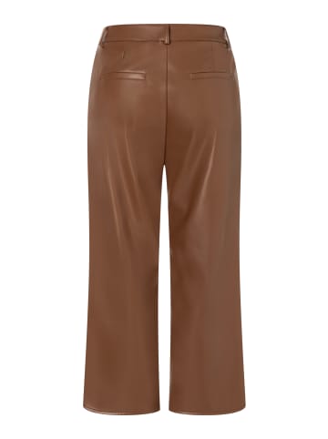 More & More moderne, verkürzte Culotte, Lederimitat in espresso brown