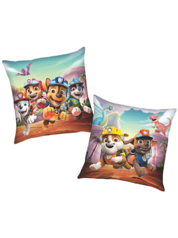 Paw Patrol Dino Rescue| Paw Patrol | 40 x 40 cm Kinder Deko-Kissen | Wende-Motiv