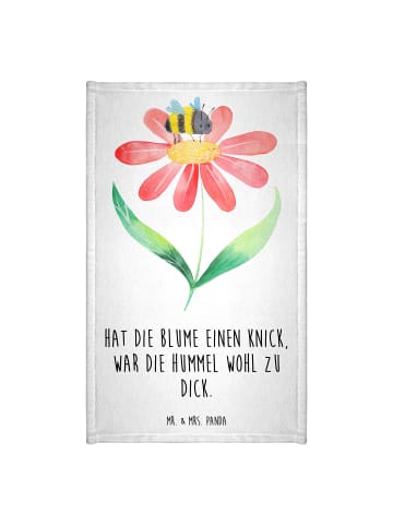 Mr. & Mrs. Panda Mini-Handtuch Hummel Blume mit Spruch in Weiß