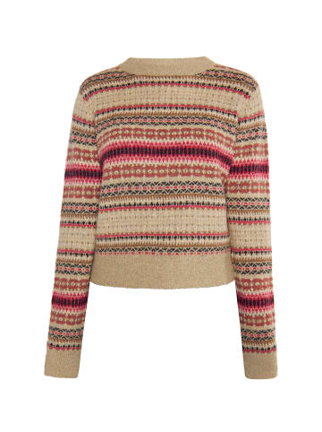 usha FESTIVAL Damen Strick Pullover in Beige Mehrfarbig