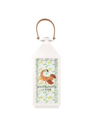 Mr. & Mrs. Panda Windlicht Sternzeichen Skorpion mit Spruch in Transparent