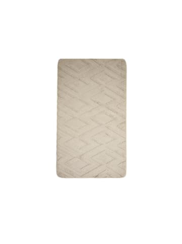 Almina WC-Set mit Diamant-Jaquard-Struktur - 2-teiliges Badematten-Set in Braun