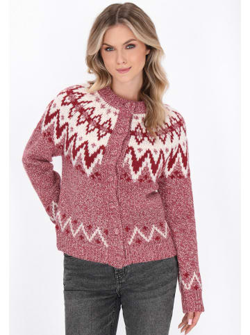 DreiMaster Women Cardigan in burgundy multicolor