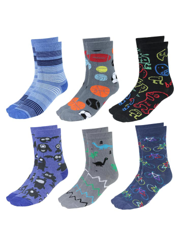 TupTam 6er- Set Socken in blau/grau