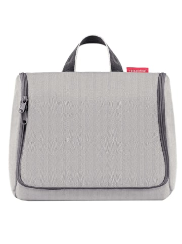 Reisenthel cosmetics toiletbag XL - Kulturbeutel 28 cm (twist maroon) in herringbone grey