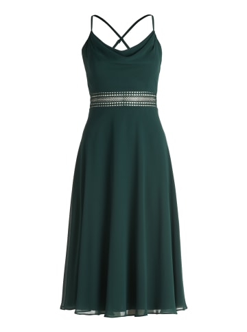 Vera Mont Cocktailkleid mit Wasserfallausschnitt in Dusty Slate