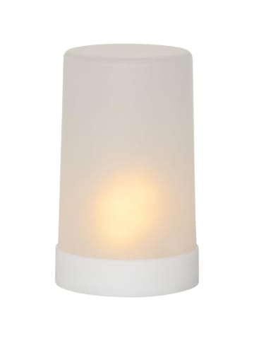 MARELIDA LED Windlicht auch für Laternen H: 14,5cm Timer gefrostet für Außen