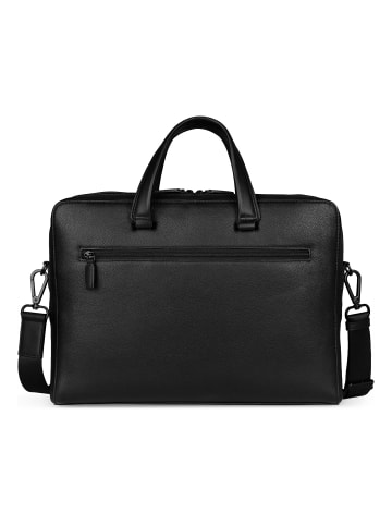 Bugatti Black Aktentasche Leder 38 cm Laptopfach schwarz