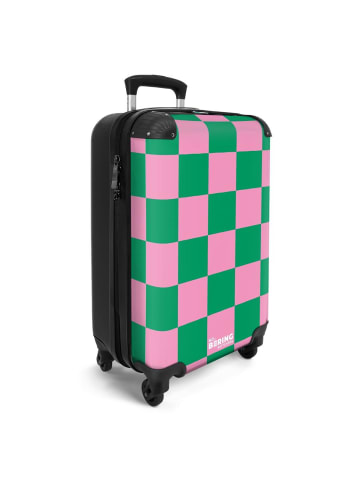NoBoringSuitCases Suitcase, Handgepäck, Koffer, Reisekoffer Quadrate rosa grün