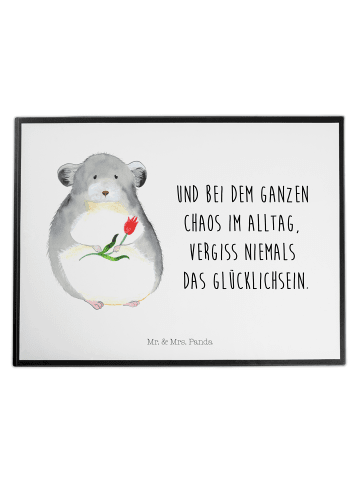 Mr. & Mrs. Panda Schreibtischunterlage Chinchilla Blume mit Spruch in Weiß