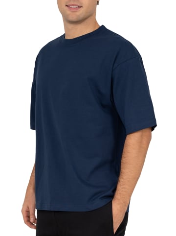 Reichstadt Herren Regular Fit T-Shirt Shoulder Drop in Dark Blue