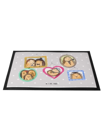 Mr. & Mrs. Panda fußmatte Igel Familie ohne Spruch in Grau Pastell