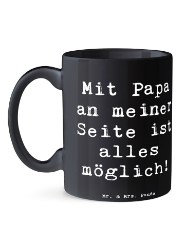 Mr. & Mrs. Panda Kaffeetasse Spruch Papa Möglichmacher mit Spruch in Schwarz