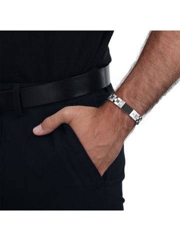 Amor Armband Edelstahl, Carbon in Silber