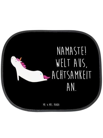 Mr. & Mrs. Panda Scheibenschutz Einhorn Yoga mit Spruch in Schwarz