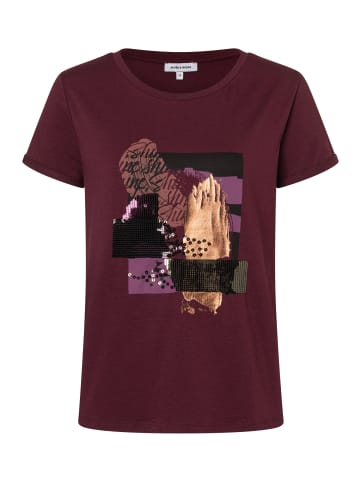 More & More softes Kurzarmshirt, Frontprint in ruby orchid