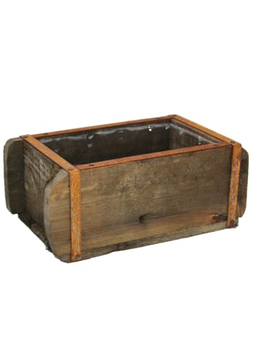 UNUS 2er Set Pflanztopf Ziegelform aus Holz in Braun