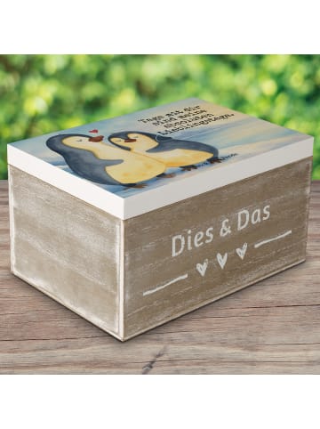 Mr. & Mrs. Panda Aufbewahrungsbox Pinguin umarmen Design mit Spruch in Weiß