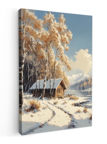 MuchoWow Leinwand Bilder Berghütte