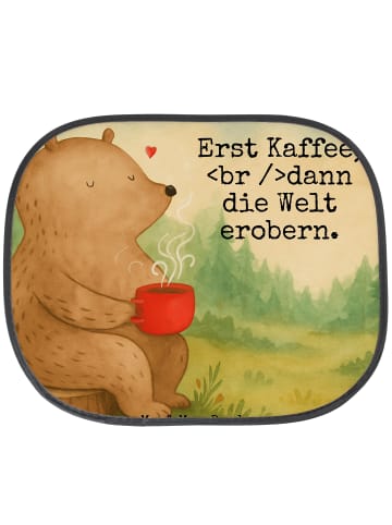 Mr. & Mrs. Panda Sonnenblende Bär Kaffee Design mit Spruch in Weiß