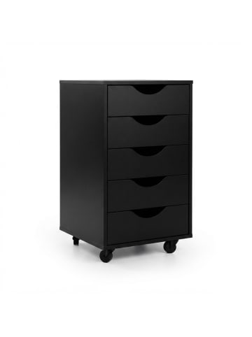 relaxdays Rollcontainer in Schwarz - (B)40 x (H)66,5 x (T)40 cm