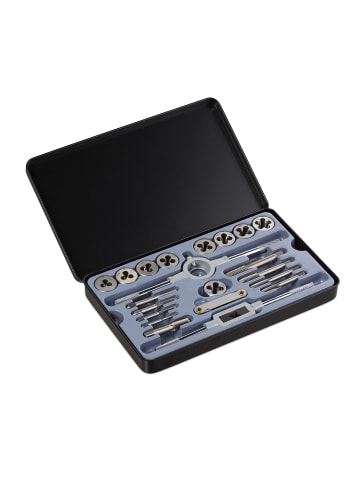 relaxdays 22 tlg.Gewindeschneider Set in Silber