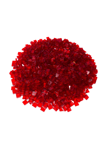 LEGO 1x1 Fliesen Transparent 3070b 50x Teile - ab 3 Jahren in red