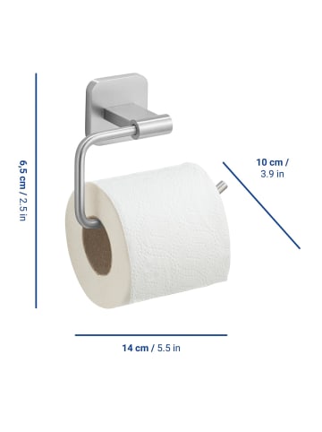 Wenko Toilettenpapierhalter TURBO-LOC PORTO in Silbern, (B) 14 x (H) 6,5 x (L) 10 cm