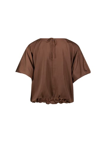 Zero  Satinbluse mit Ballonärmeln in Chicory Coffee