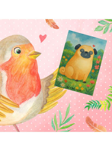 Mr. & Mrs. Panda Grußkarte Mops Design ohne Spruch in Weiß