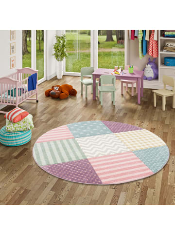 Pergamon Kinderteppich Maui Sterne Rund in bunt
