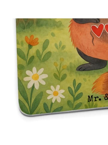 Mr. & Mrs. Panda Bierdeckel Roter Panda Design ohne Spruch in Weiß