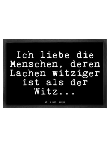 Mr. & Mrs. Panda Türmatte Ich liebe die Menschen,... mit Spruch in Schwarz
