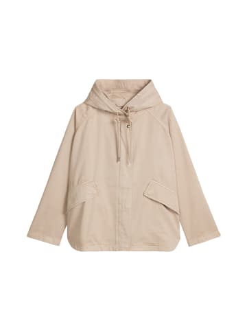 Marc O'Polo Cape-Jacke mit Kapuze relaxed garment-dyed in Linen Beige