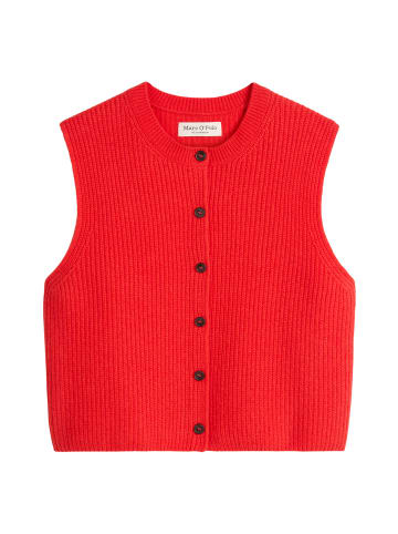 Marc O'Polo Ärmellose Strickweste slim in Bright Red