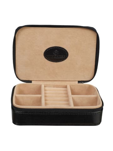 Windrose Merino Schmuckkasten 14 cm in schwarz