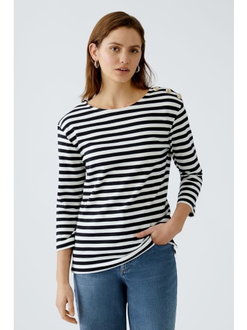 Oui T-Shirt SUNALA in black offwhite