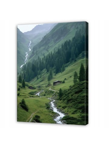 WALLARENA Leinwandbild Gebirge in Grün