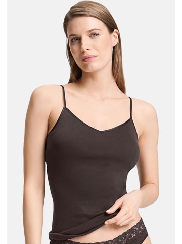Hanro Spaghetti Top Cotton Seamless in Dark mocha