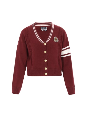 DreiMaster Women Cardigan in wine red offwhite