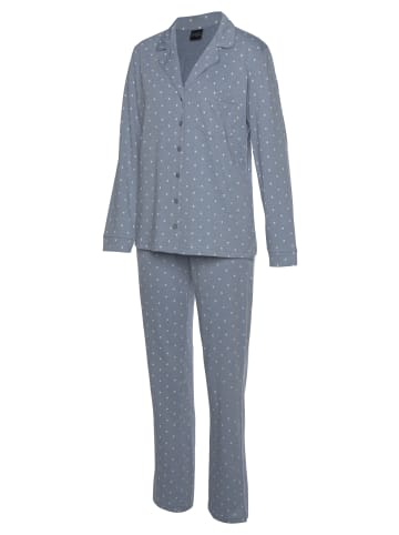 VIVANCE DREAMS Pyjama in rauchblau-gepunktet