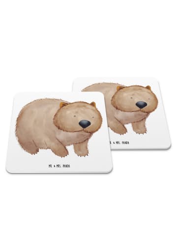 Mr. & Mrs. Panda Untersetzer Wombat ohne Spruch in Weiß