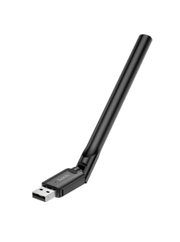 HOCO WLAN-Netzwerkkarte mit externer Antenne USB Wifi4 in Schwarz in Schwarz
